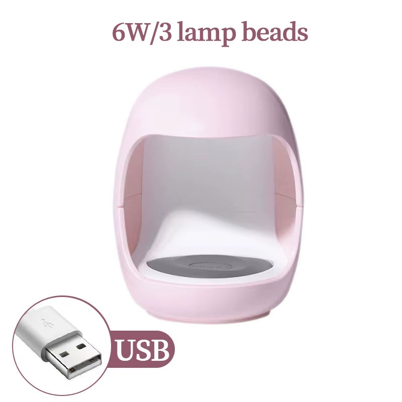 YIKOOLIN 6W Mini LED Nail Lamp UV Quick Drying Portable Eggshell Design Gel Nail Lamp for Gel Curing Cute USB Powered