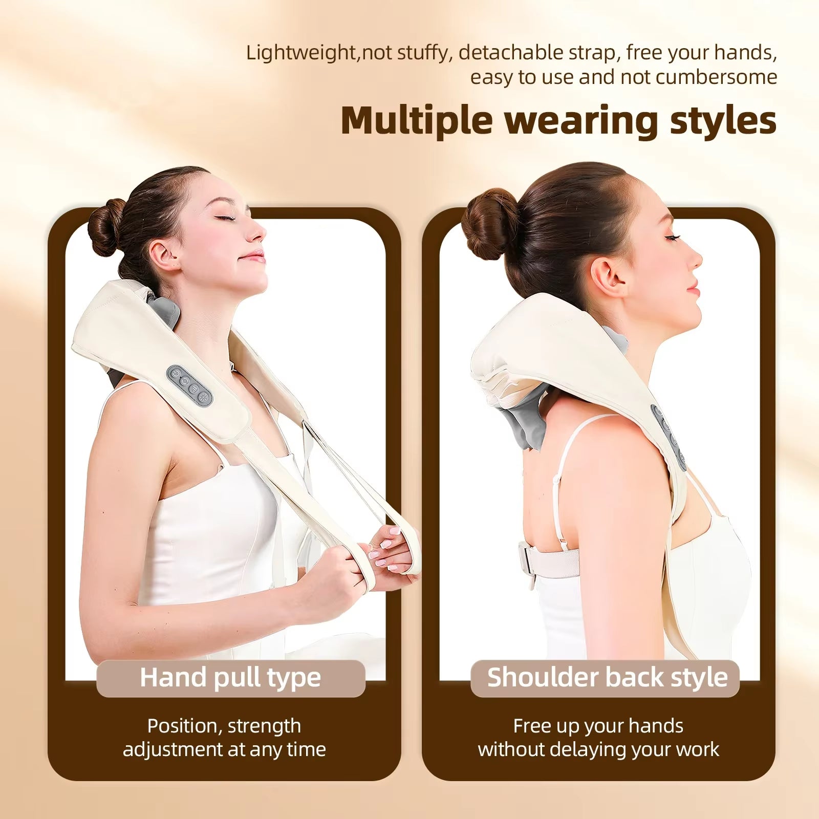 2026 New 26W Brushless Motor Neck and Shoulder Massager Wireless Shoulder and Back Kneading Massage Shawl Neck Masajeador