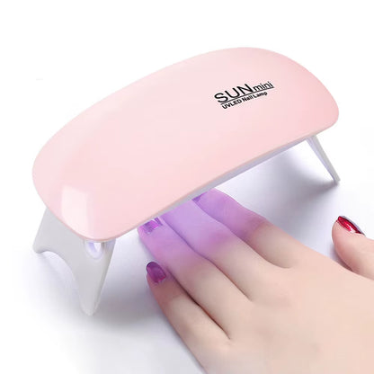 YIKOOLIN Mini Mouse Gel Nails 6W Polish Drying Lamp Portable 6 LED UV Manicure Lamp Home USB Nail Phototherapy Machine
