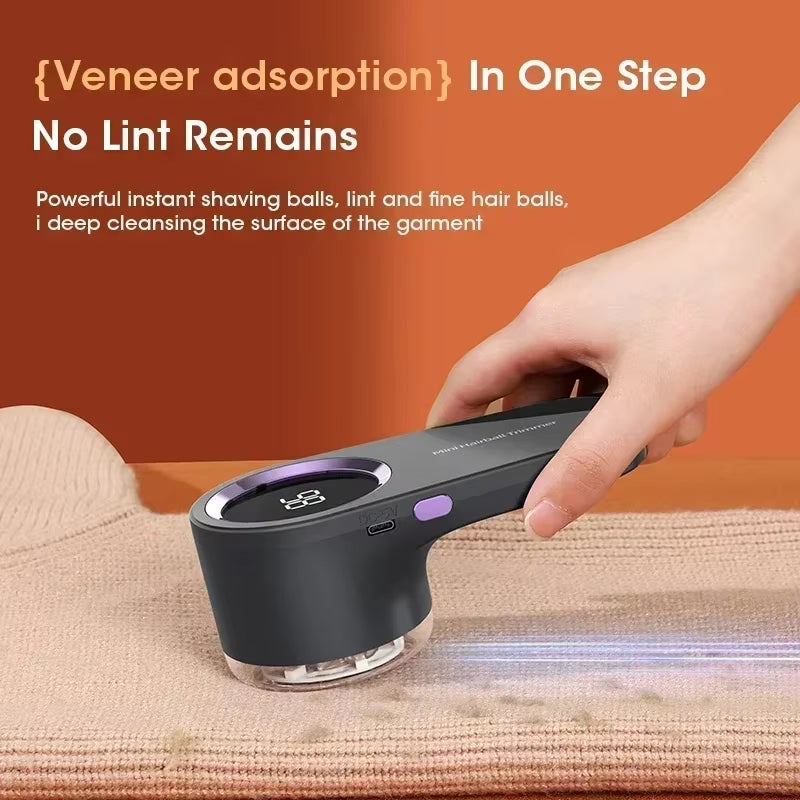 Rechargeable Electric Lint Remover with Digital Display, Portable Fabric Shaver & Hairball Trimmer for Clothing