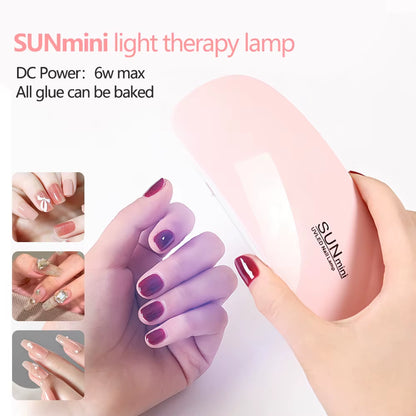 YIKOOLIN Mini Mouse Gel Nails 6W Polish Drying Lamp Portable 6 LED UV Manicure Lamp Home USB Nail Phototherapy Machine
