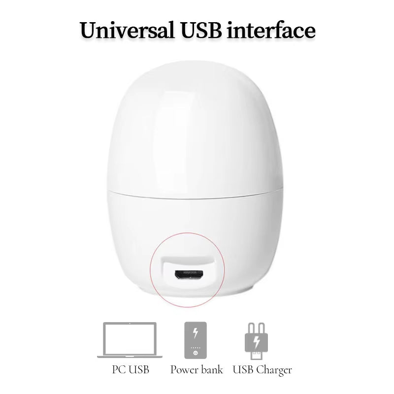 YIKOOLIN 6W Mini LED Nail Lamp UV Quick Drying Portable Eggshell Design Gel Nail Lamp for Gel Curing Cute USB Powered