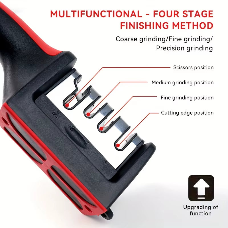 Kitchen 4-Segment Knife Sharpener with High-Precision Whetstone Professional Hand-Held Sharpeners for Kitchen Knives Scssors
