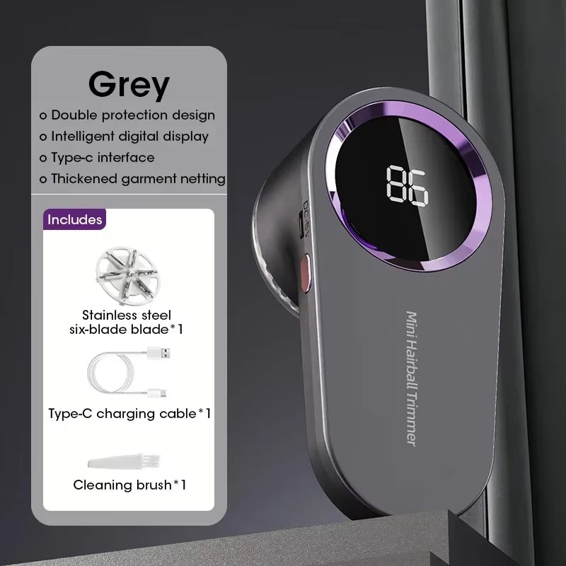 Rechargeable Electric Lint Remover with Digital Display, Portable Fabric Shaver & Hairball Trimmer for Clothing