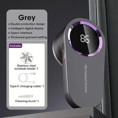 Rechargeable Electric Lint Remover with Digital Display, Portable Fabric Shaver & Hairball Trimmer for Clothing