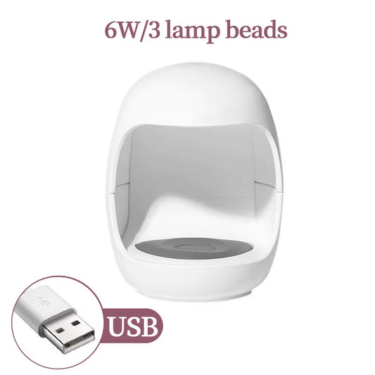 YIKOOLIN 6W Mini LED Nail Lamp UV Quick Drying Portable Eggshell Design Gel Nail Lamp for Gel Curing Cute USB Powered