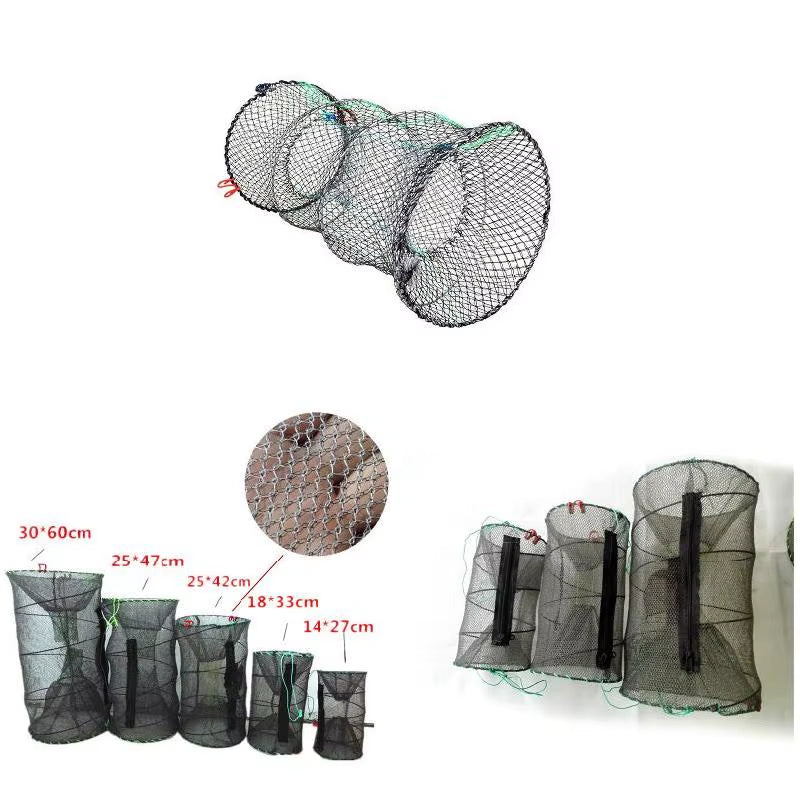 Fishing Nets Crayfish Crab Trap Net Shrimp Lobster Cage Collapsible Portable Fishing Accessories Fishing Shrimp Cage Fish Cage